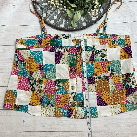 NWT Anthropologie/Pilcro Patchwork Spaghetti Strap Boxy Tank - Picture 7 of 13